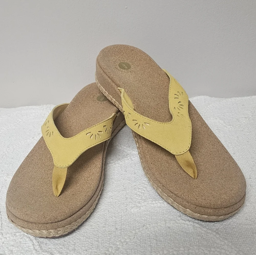 Revitalign‎ Sunshine Yellow Kate Wedge Comfortable Summer Vacation Beach Sandal